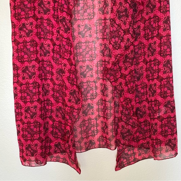 LuLaRoe Sheer Red & Black Patterned Kimono Cardigan Size M - Picture 2 of 8